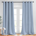 NICETOWN Vintage Blue Blackout Curtains 108 inches Long for Bedroom - Grommet Triple Weave Energy Saving Solid Drapes Sound Reducing Window Treatments for Living Room, W52 x L108, 2 Panels