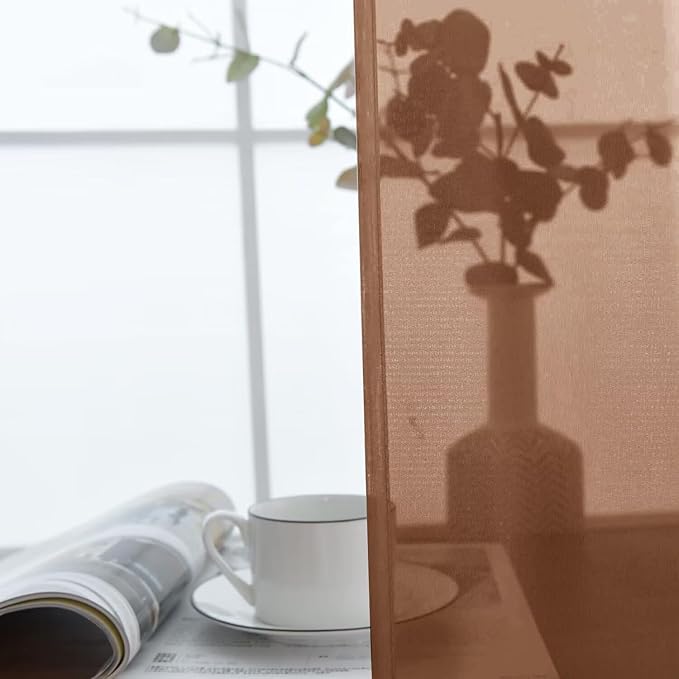 SpaceDresser Brown Sheer Curtains 4 Panels Rod Pocket Semi-Sheer Curtain 84 Inches Long Light Filtering Voile Window Drapes for Bedroom Living Room Kitchen, Each 52W x 84L