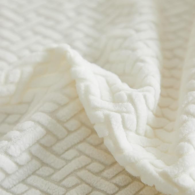 Sofa Covers Couch Covers for Sofa Pet Friendly Couch Cushion Covers Universal Sofa Covers Washable Stretch Slipcovers for Sectional Sofa (Texture Ivory White,Back Cover L)