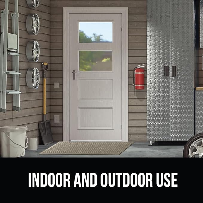 GORILLA GRIP® Ultra Absorbent Front Door Mat Outside Entrance, Traps Dirt and Moisture, HydroABSORB Indoor Outdoor Doormat Holds 1.7 Cups Water, Stain and Fade Resistant Welcome Mat, 29x17 Charcoal