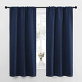 NICETOWN Bedroom Curtains Blackout Draperies, Home Decorations Thermal Insulated Solid Pole Top Blackout Drapes for Living Room (Navy, 1 Pair, 34-inch W x 63-inch L)