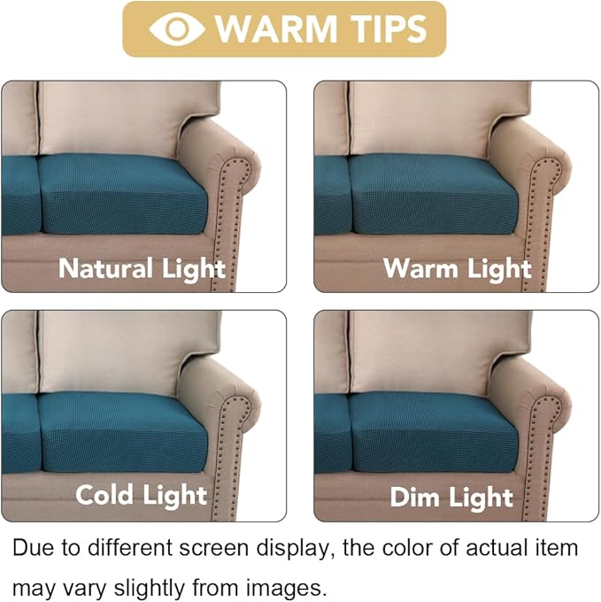H.VERSAILTEX High Stretch Couch Cushion Covers,Chair Sofa Seat Slipcovers Couch Cushion Cover Stretch Furniture Protector for Kids, Pets(2 Packs Cushion Loveseat Covers, Deep Teal)
