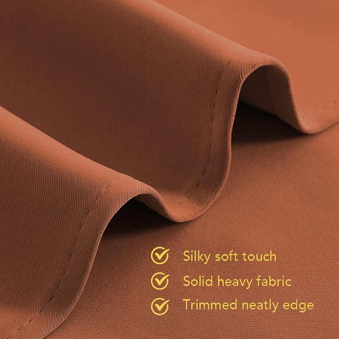 NICETOWN Kitchen Curtains Small Window Curtains & Drapes, Thermal Insulated Solid Grommet Panels for Cupboard, Loft, Cafe, Dining Room (Burnt Orange, 34" W x 48" L, 2PCs)