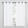 NICETOWN White Window Curtain Panels - 50% Light Blocking Curtains for Bedroom & Dining Room Window (Set of 2, 42 inches x 63 inches)