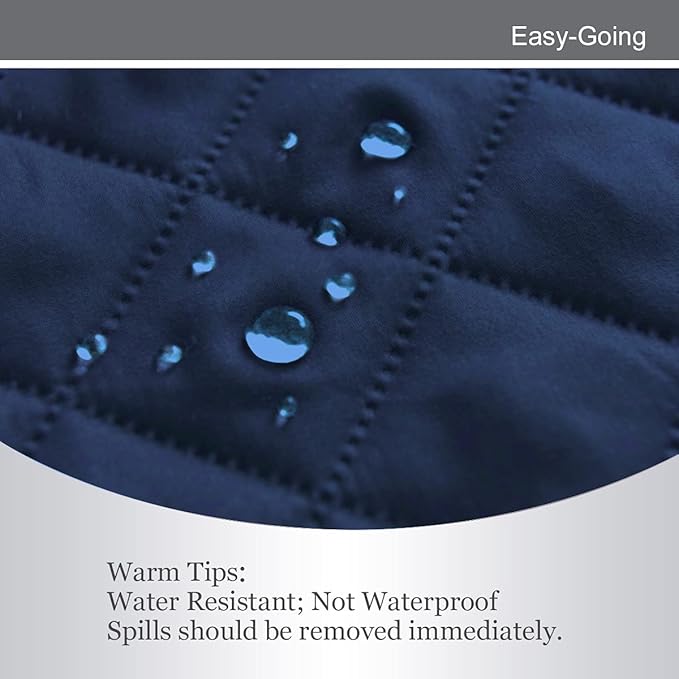 Easy-Going 4 Seater Sofa Slipcover Reversible Sofa Cover Water Resistant Couch Cover with Foam Sticks Elastic Straps Furniture Protector for Pets Children Dog Cat (XX-Large, Navy/Navy)