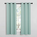NICETOWN Kitchen Curtain Panels Blackout Draperies, Thermal Insulated Solid Grommet Blackout Curtains/Drapes (Aqua, One Pair, 34 by 63-Inch)