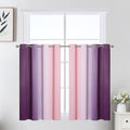 Estelar Textiler Pink and Purple Ombre Short Blackout Curtains 36 Inch Long, Thermal Insulated Grommet Small Half Window Drapes for Cafe/Basement/RV Camper/Kitchen, 52Wx36L, 2 Panels