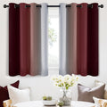 SimpleHome Ombre Room Darkening Curtains 36 inches Length for Bedroom,Grommet Gradient Light Blocking Red Gradient Window Curtains for Living Room,2 Panels, 52x36 inches