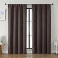 Simplebrand Ava Chocolate Blackout Curtains for Bedroom 84 Inch Length 2 Panels Set, Solid Thermal Insulated Privacy Living Room Window Treatment Curtains Blackout Drapes, W50 x L84 Inch, Chocolate