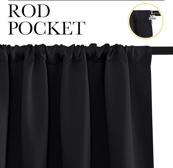 NICETOWN Short Curtains, Black Out RV Bunk Panels for Kitchen - Energy Smart Decoration Thermal Insulating Blackout Drapes/Draperies for Small Window (2 Panels, 29 inches Wide by 20 inches Long)
