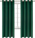BGment Blackout Curtains for Bedroom - Grommet Thermal Insulated Room Darkening Curtains for Living Room, Set of 2 Panels (52 x 72 Inch, Emerald Green)