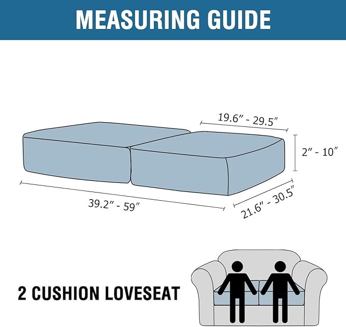 H.VERSAILTEX Velvet Stretch Couch Cushion Cover Plush Cushion Slipcover for Chair Loveseat Sofa Cushion Furniture Protector Seat Cushion Sofa Cover (2 Piece Medium Sofa Cushion Covers, Rust)