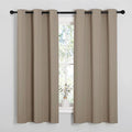 NICETOWN Sleek Blackout Curtains 63 inches Length for Small Windows, Noise Reducing and Block Draft Panels for Door Doorway Laundry Office Luxury Decor Theme (2 Panels, Taupe, W42 x L63 -Inch)