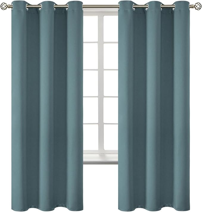 BGment Room Darkening Curtains 72 Inches Long - Grommet Thermal Insulated Drapes Window Treatment Curtains for Bedroom, 2 Panels, 42 x 72 Inch, Stone Blue