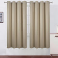 LEMOMO Blackout Curtains 66 x 72 Inch Long Beige Curtains Set of 2 Panels Room Darkening Curtains for Bedroom and Living Room