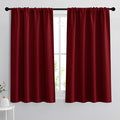 RYB HOME 54 inch Blackout Curtains for Living Room, Rod Pocket Thermal Insulated Small Window Drapes Room Darkening Shades for Bedroom Studio Dorm, W 42 x L 54 inch, Set of 2 Panels, Burgundy Red