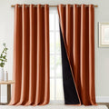 NICETOWN Burnt Orange 100% Blackout Curtains for Windows, Super Heavy-Duty Black Lined Total Darkness Drapes for Bedroom, Privacy Assured Window Treatment for Patio (Pack of 2, 70" W x 108" L)