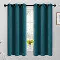 Yakamok Blackout Curtains for Bedroom 2 Panels Set 63 Inch Length Thermal Insulated Room Darkening Dark Black Out Drapery Grommet Window Treatments Drapes for Living Room,42x63, Dark Teal