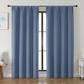 Simplebrand Ava Denim Blackout Curtains for Bedroom 84 Inch Length 2 Panels Set, Solid Thermal Insulated Privacy Living Room Window Treatment Curtains Blackout Drapes, W50 x L84 Inch, Denim