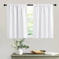 RYB HOME Curtains for Bedroom Living Room 63 inches Long, Thermal Insulated Privacy Rod Pocket Drapes for Nursery Office Home Theater, Width 34 by Length 63, Pure White, 2 Panels