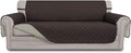 Easy-Going 4 Seater Sofa Slipcover Reversible Sofa Cover Water Resistant Couch Cover with Foam Sticks Elastic Straps Furniture Protector for Pets Children Dog Cat (XX-Large, Chocolate/Beige)