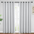 Yakamok Blackout Curtains Room Darkening Thermal Insulated Window Panels,Solid Grommet Top Drapes for Bedroom/Living Room(62Wx84L,Greyish White, 2 Panels)