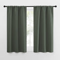 NICETOWN Bedroom Curtains Blackout Draperies - All Season Thermal Insulated Solid Rod Pocket Top Blackout Curtains/Drapes for Kid's Room (Dark Mallard, 1 Pair, 34 x 54 Inch)