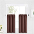 RYB HOME Kitchen Blackout Curtains Over Sink 36 inch Length, Rod Pocket Summer Light UV Blocking Energy Efficient, Cabinet Shelf Cupboard Coverings, Width 29 by Length 36, Chocolate Brown, 2 Panels