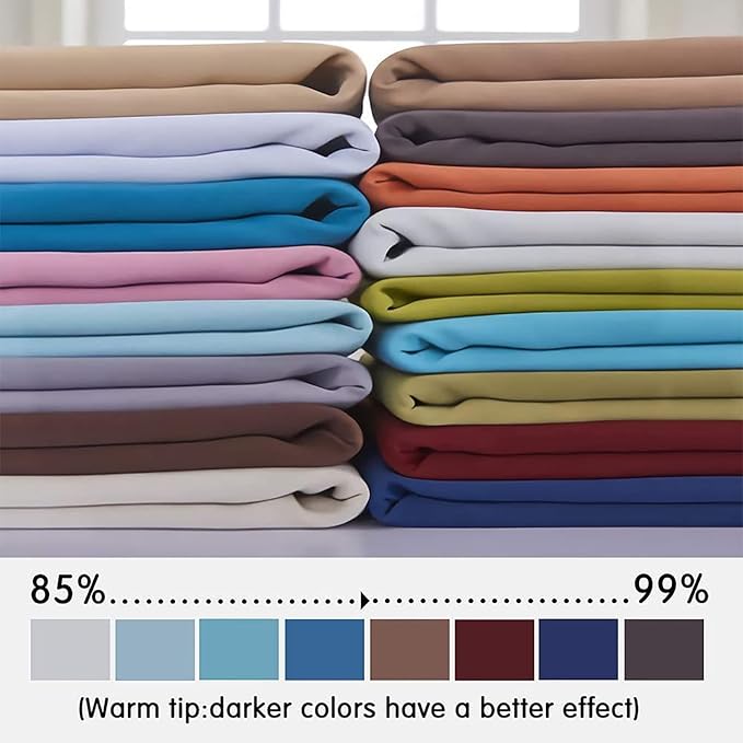 Yakamok Blackout Curtains Room Darkening Thermal Insulated Window Panels,Solid Grommet Top Drapes for Bedroom/Living Room(62Wx72L, Light Beige, 2 Panels)