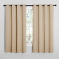 NICETOWN Blackout Curtain Panels for Bedroom, 2 Panels, W52 x L60-inch, Biscotti Beige, Thermal Insulated Grommet Top Blackout Draperies and Drapes for Basement