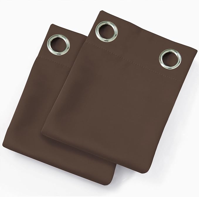 LEMOMO Blackout Curtains 52 x 120 Inch Long Chocolate Curtains Set of 2 Panels Room Darkening Curtains for Bedroom and Living Room