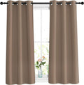 NICETOWN Blackout Curtains and Drapes for Bathroom - Energy Saving Thermal Insulated Solid Grommet Room Darkening Drapes for Kitchen/Cafe (1 Pair, W37 x L48, Cappuccino)