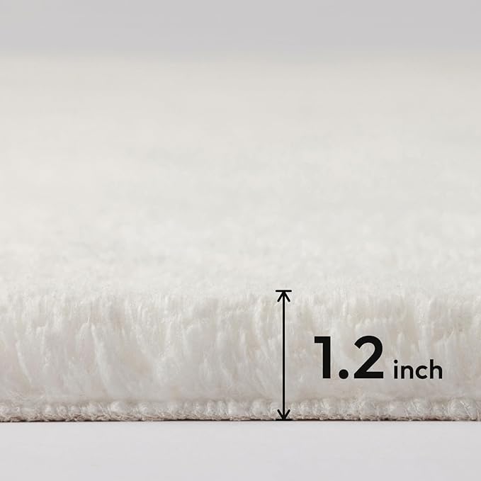 Ashler Faux Fur Rug, Upgraded Soft Faux Rabbit Fur White Area Rugs, 2 x 6 Feet, Machine Washable Nursery Decor Throw Rugs for Bedroom, Kids Room, Living Room