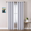 ChrisDowa Grommet Room Darkening Curtains for Bedroom and Living Room - 2 Panels Set Thermal Insulated Blackout Curtains (Greyish White, 52W x 84L)