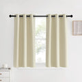 NICETOWN Blackout Beige Curtains and Drapes, Beigs, Set of 2, W34 x L40, Window Treatment Thermal Insulated Solid Grommet Blackout Draperies for Kitchen/Cafe