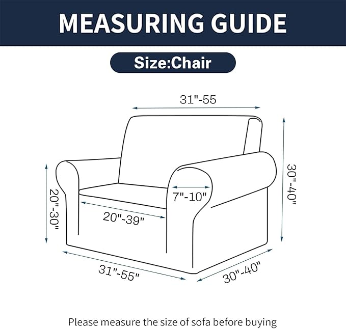 Cupuamon 2026 New Stretch Chair Sofa Slipcovers Couch Cover for 1 Seater Furniture Protector Sofa Covers with Elastic Bottom Jacquard Fabric Small Checks for Pets, Kids - Peacock Blue
