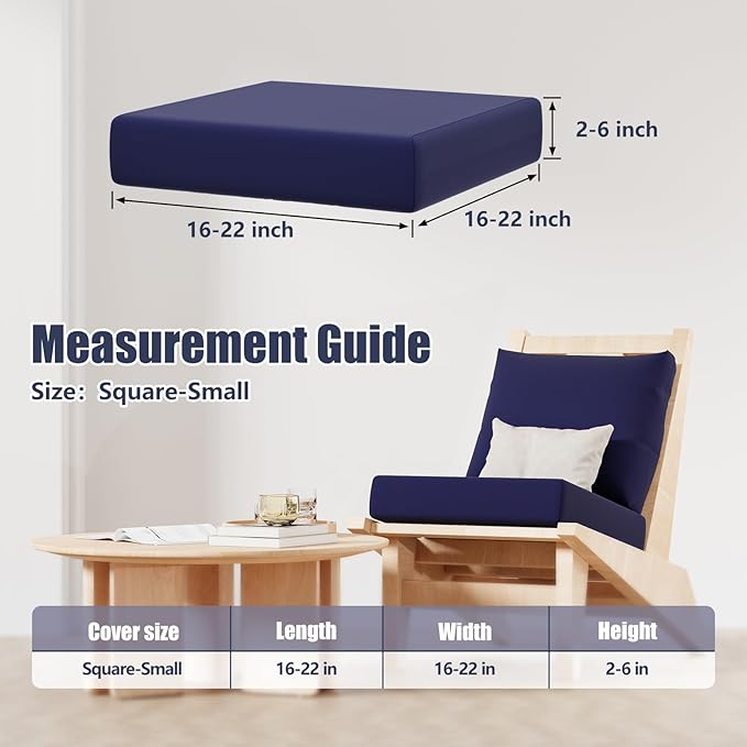 8Pcs Stretch Patio Cushion Covers, Outdoor Couch & Sofa Replacement Slipcovers for Patio Furniture Cushion Covers, Washable Reusable Furniture Protector