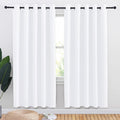 NICETOWN 50% Light Blocking Curtain Panels for Bedroom, Home Decoration Easy-Care Solid Grommet Draperies/Drapes, Window Covering for Kitchen (2 Panels, 70 by 72, White)