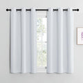 NICETOWN Blackout Curtain Panels for Bedroom, Greyish White, 2 Panels, W29 x L36-inch, Thermal Insulated Grommet Top Blackout Draperies and Drapes for Basement