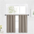 RYB HOME Kitchen Blackout Curtains Over Sink 36 inch Length, Rod Pocket Summer Light UV Blocking Energy Efficient, Cabinet Shelf Cupboard Coverings, Width 29 by Length 36, Sand, 2 Panels