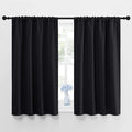 NICETOWN Black Out Short Curtain Panels for Kitchen - Energy Smart Decoration Thermal Insulating Blackout Drapes/Draperies for Bathroom Small Window (2 Panels,42 in x 45 in (W x L))