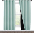 NICETOWN 100% Blackout Window Curtain Panels, Full Light Blocking Drapes with Black Liner for Nursery, 78-inch Drop Thermal Insulated Draperies (Aqua Blue, 2 Pieces, 55-inch Wide Per Panel)