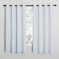 NICETOWN Blackout Curtain Panels for Bedroom, 2 Panels, W52 x L60-inch, Greyish White, Thermal Insulated Grommet Top Blackout Draperies and Drapes for Basement
