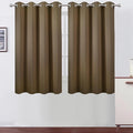 LEMOMO Blackout Curtains 66 x 54 Inch Long Brown Curtains Set of 2 Panels Room Darkening Curtains for Bedroom and Living Room