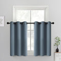 Yakamok 36 Inch Length Blackout Curtains for Bedroom, Light Blocking Drapes Room Darkening Thermal Insulated Solid Grommet Panels for Living Room(38Wx36L, Stone Blue, 2 Panels)
