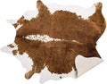 AROGAN Premium Faux Cowhide Rug 110 x70 cm/3.6 x 2.3 feet, Durable and Large Size Cow Print Rugs, Suitable for Bedroom Living Room Western Decor, Faux Fur Animal Cow Hide Carpet, Brown