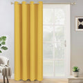 Yakamok Wide Thermal Blackout Patio Door Curtain Panel, Mustard Yellow Grommet Sliding Door Insulated Curtains, Extra Wide Curtains for Sliding Glass Door, Mustard Yellow, W52 x L84, 1 Panel