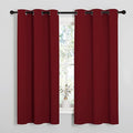 NICETOWN Burgundy Red Blackout Curtains 48 inches Length for Laundry Room, 2 Panels, 42" Wide, Thermal Insulated Decoration Drapes for Short Window