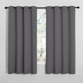 NICETOWN Grey Blackout Curtain Panels for Bedroom, 2 Panels, W55 x L57-inch, Grey, Thermal Insulated Grommet Top Blackout Draperies and Drapes for Basement