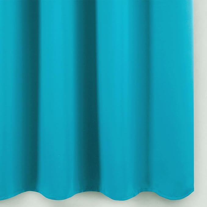 LEMOMO Blackout Curtains 66 x 54 Inch Long Teal Curtains Set of 2 Panels Room Darkening Curtains for Bedroom and Living Room